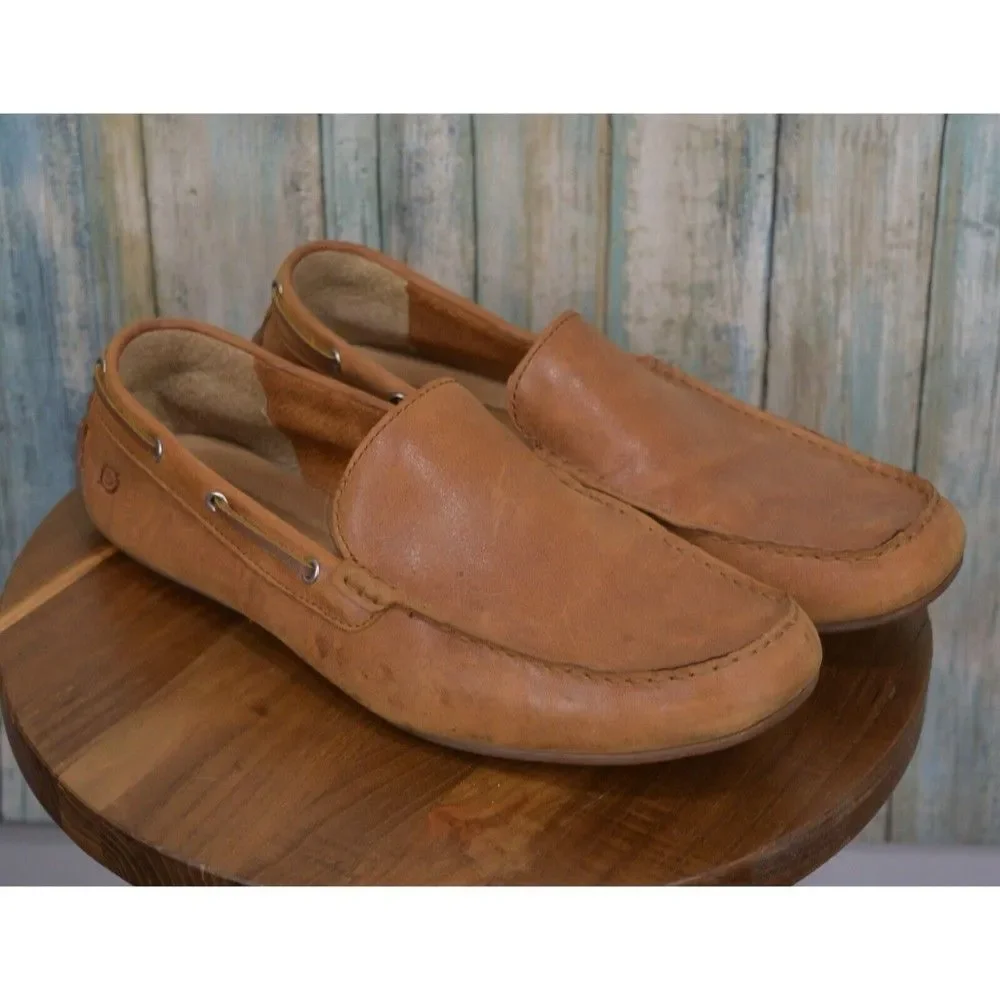 NOT AVAILABLE Leather Moccasins Size 9.5 Brown Driving Moc Shoes